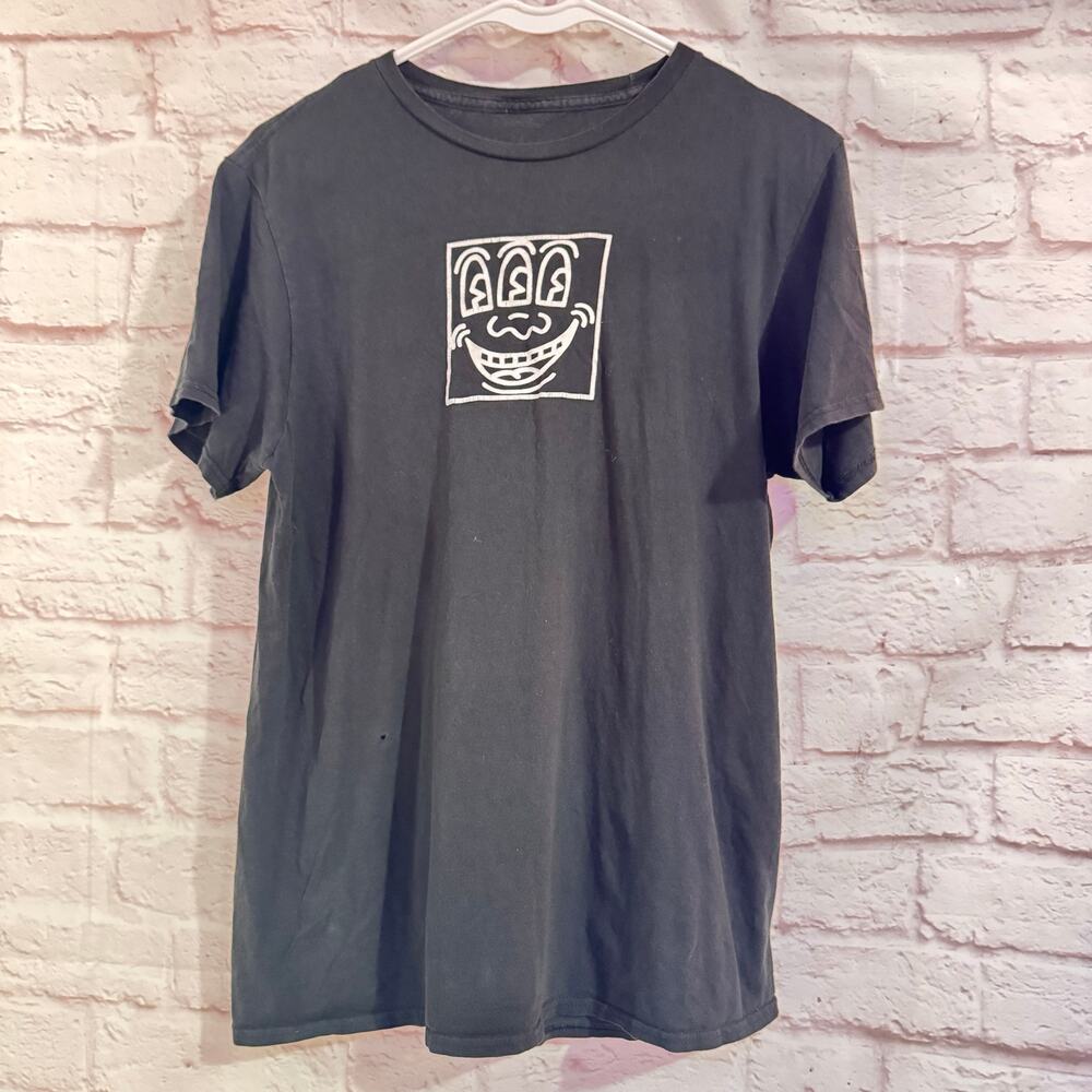 Keith HARING Black and White T Shirt Sz M 27” length Vintage Vibes